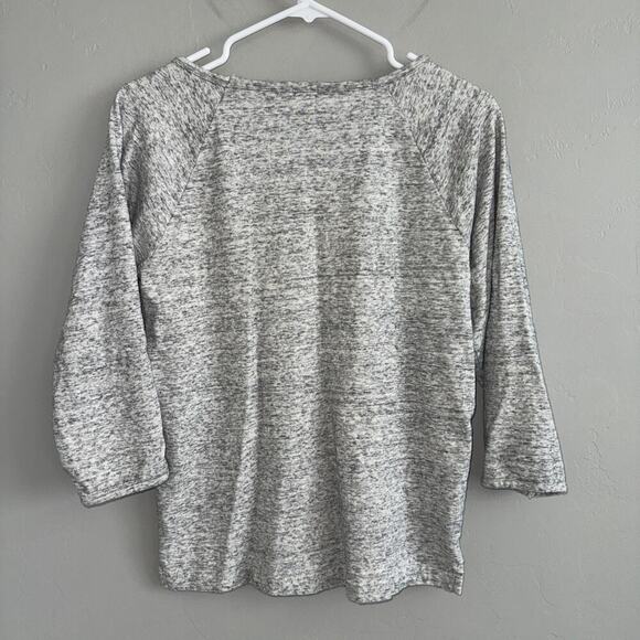 J. Crew Woman’s Gray Cotton Terry Sweater Crewneck 3/4 Sleeve Sz S Style 58284 - Picture 3 of 6